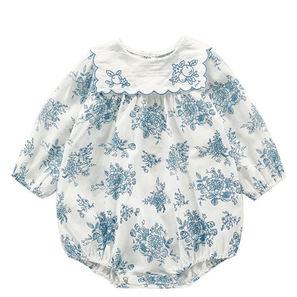 Angoubebe Other - Blue floral toile romper, size 12-18 months (80cm)
